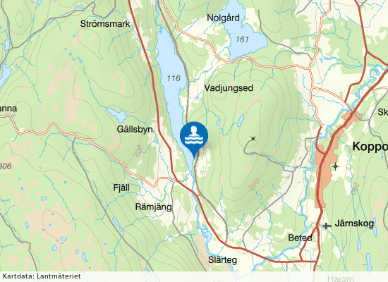 Oset badplats på kartan