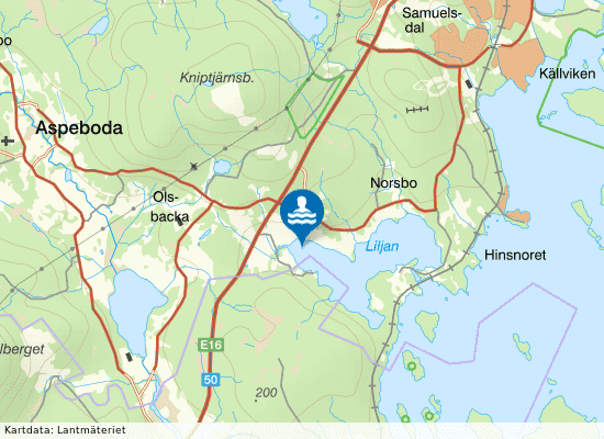 Liljans Herrgårds badplats på kartan