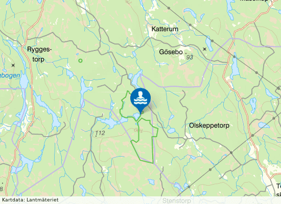 Strussjöskogens badplats på kartan