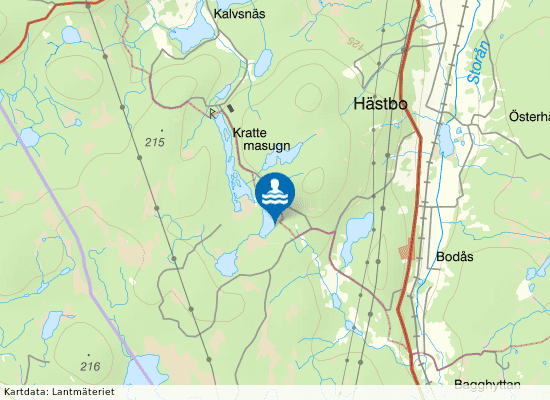 Torshytte-Dammsjöns badplats på kartan