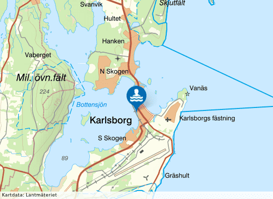 Ringvägen badplats på kartan