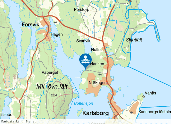 Svartfjällsviken på kartan