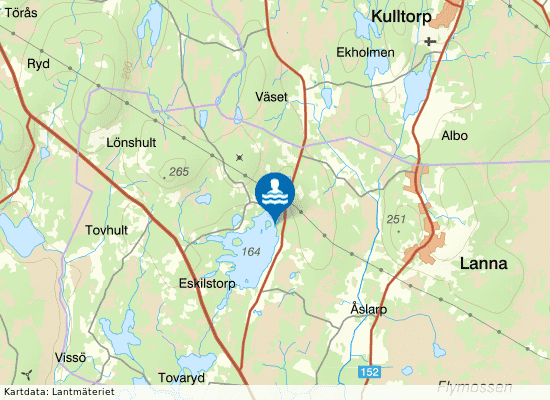 Eskilstorpasjön på kartan