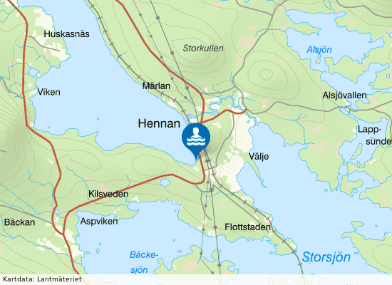 Hennan camping på kartan