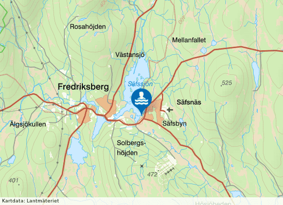 Prästuddens badplats på kartan