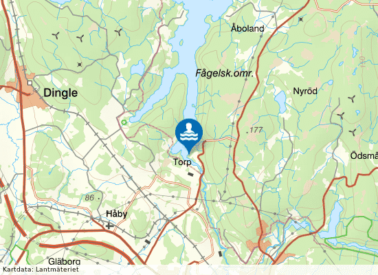 Kärnsjöns badplats på kartan