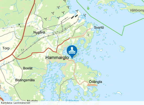 Hammarglos badplats på kartan