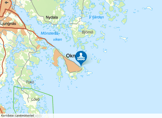 Gamla färjeläget Oknö på kartan