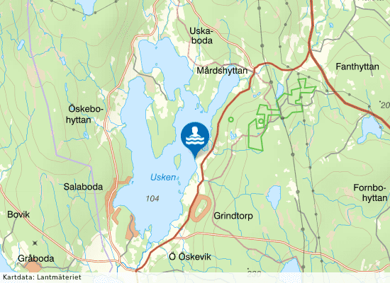 Uskavigården på kartan