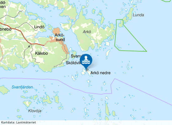 Kopparholmarnas sandstrand på kartan