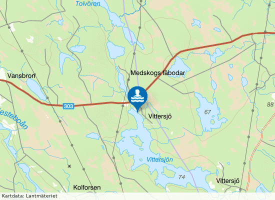 Vittersjö på kartan