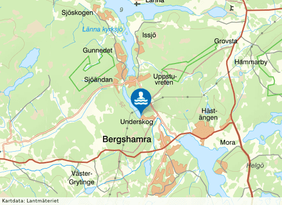 Gunnsjöns badplats på kartan