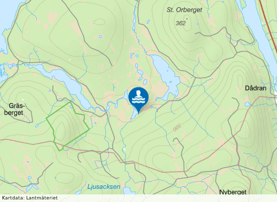 Salutjärns badplats på kartan