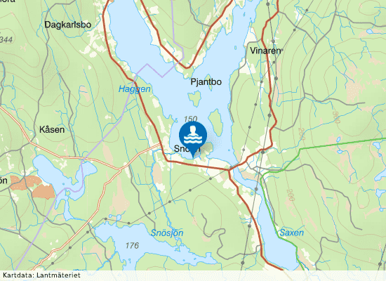 Snöåns badplats på kartan