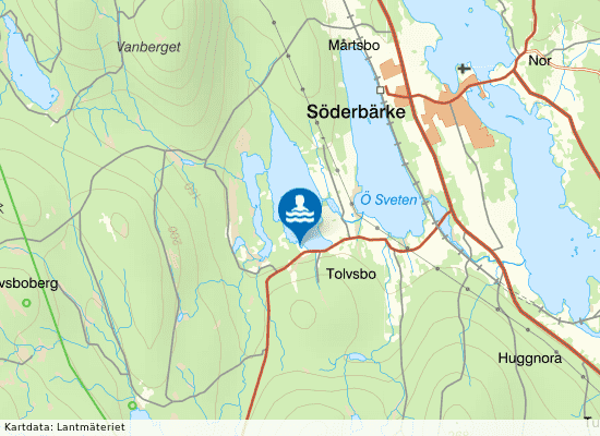 Tolvsbo badplats på kartan