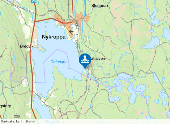 Hättälvens badplats på kartan