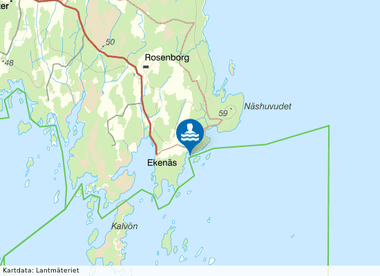 Strandbad Åkershus på kartan
