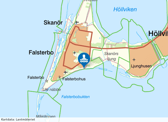 Falsterbo strandbad på kartan