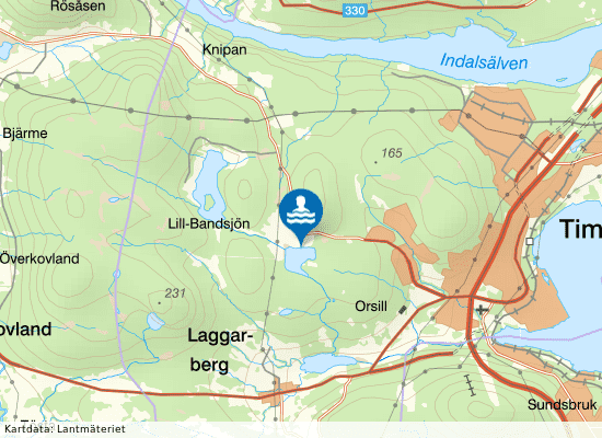 Lilla Bandsjön på kartan