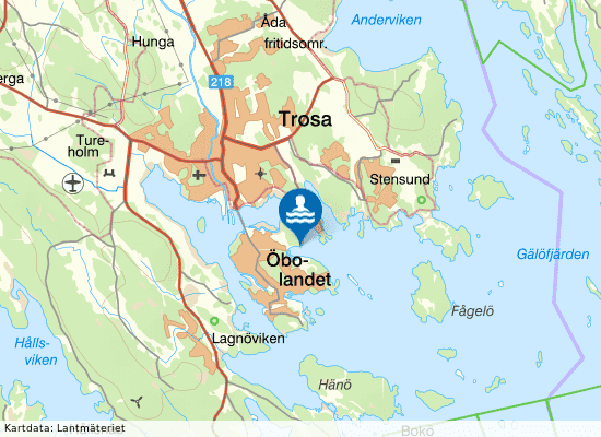 Borgmästarholmens badplats på kartan