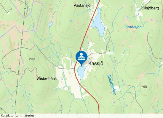 Kassjö badplats på kartan