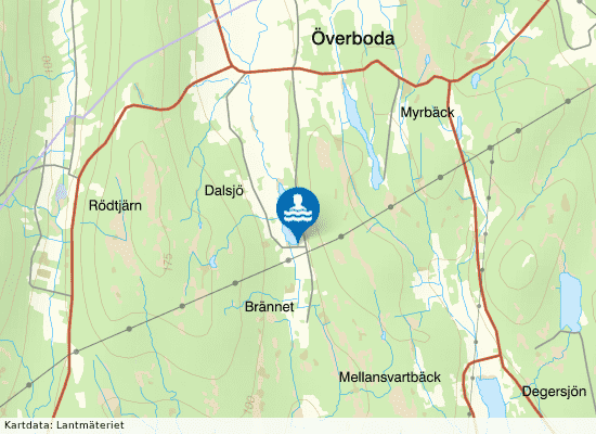 Överboda badplats på kartan