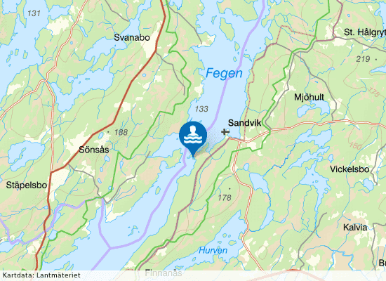 Fegen, Sandvik på kartan
