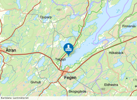 Fegensjön på kartan