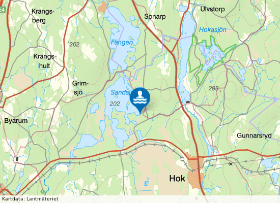 Sandsjön på kartan