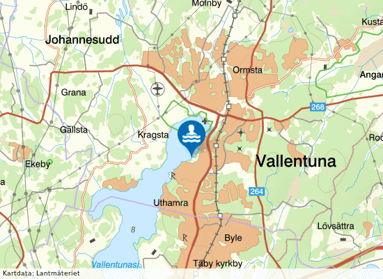 Vallentunasjön, Gustavsudde på kartan