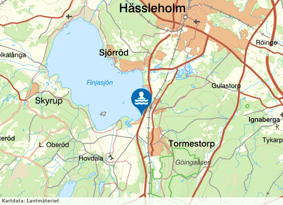 Finjasjön, Björkviken på kartan