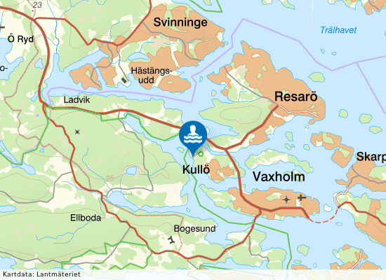 Kullö naturreservat på kartan