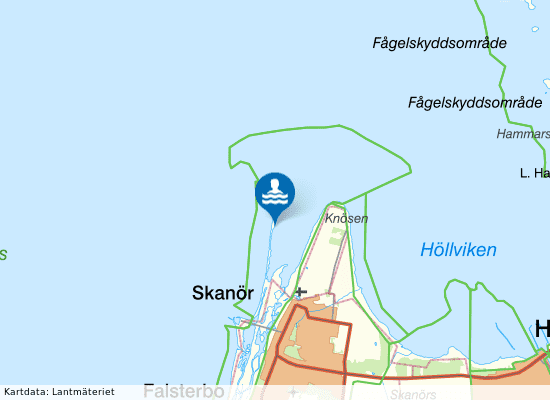 Skanörs norra revel nakenbad på kartan