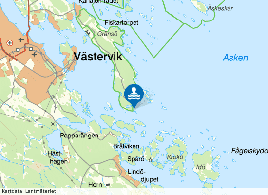 Gränsö - Udden på kartan