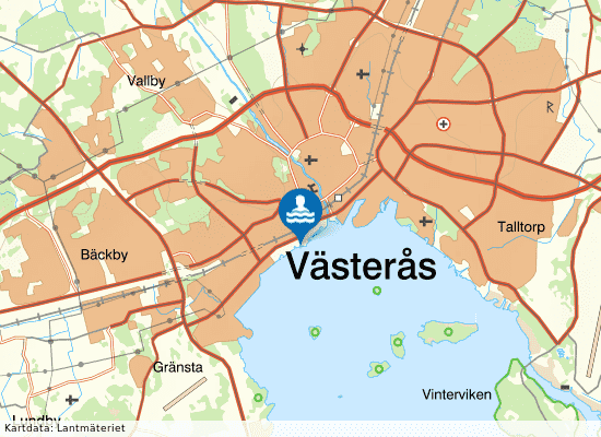 Lögastrands badplats på kartan