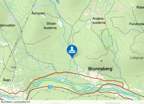 Brunnsberg, Knärån på kartan