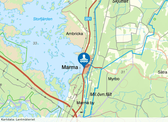 Marmabadet på kartan