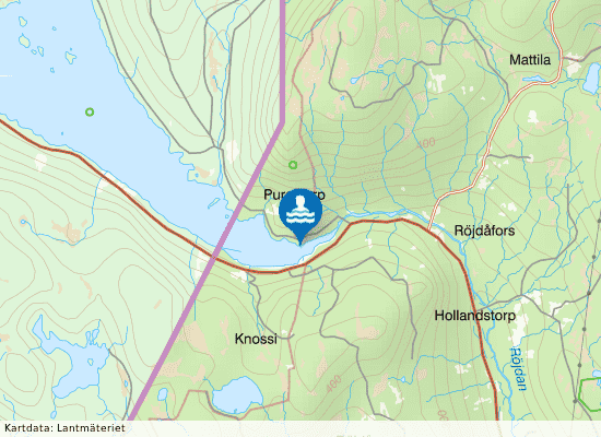 Röjdåfors badplats på kartan