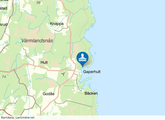 Gaperhults badplats på kartan
