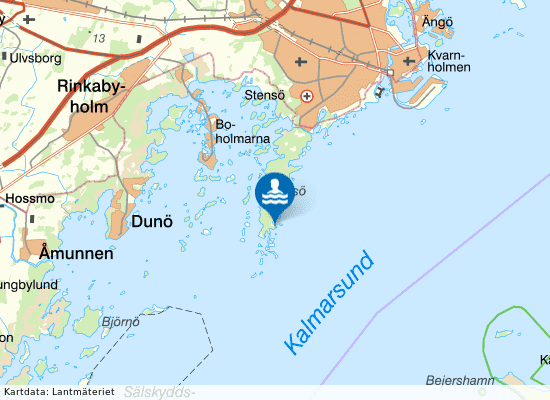 Stensö Södra udde på kartan