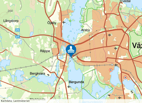Norra Bergundasjön, Bergsnäsviken på kartan