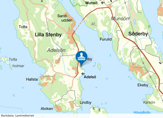 Adelsö Badplats på kartan