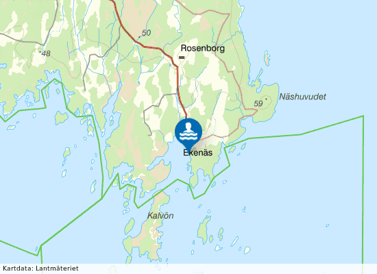 Ekenäs strandbad på kartan