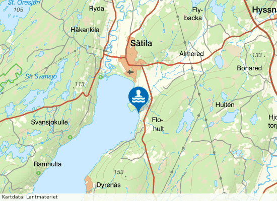 Sätila, Flohult på kartan