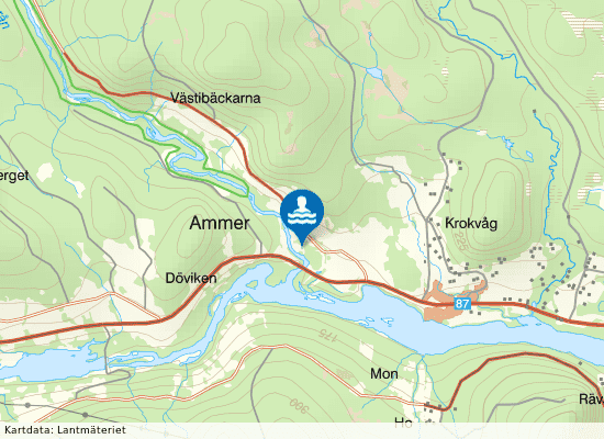 Ammers badplats på kartan