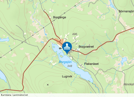 Borgvattnet på kartan