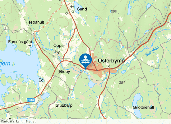 Österby, Bulsjöån på kartan