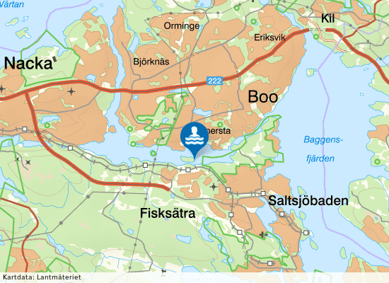 Fisksätrabadet på kartan