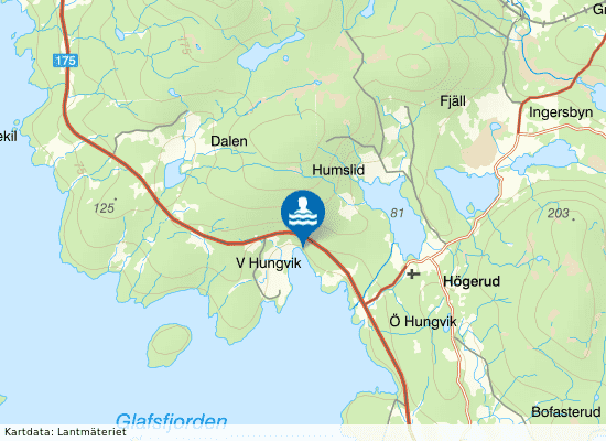Hungvik, Glafsfjorden på kartan