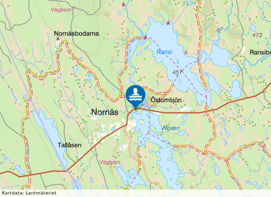 Nornäs badplats på kartan